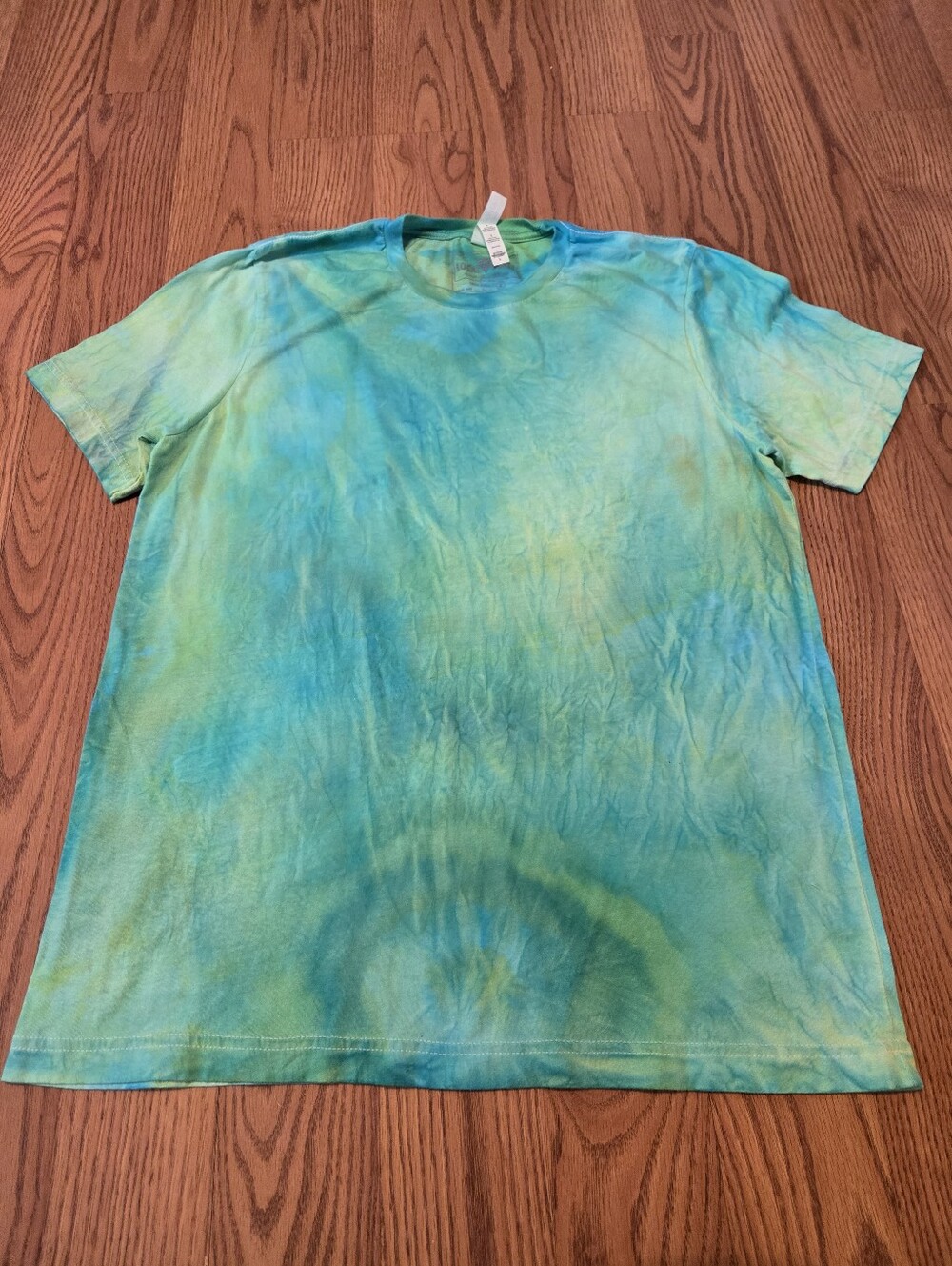 Local Beast T-Shirt Green Blue Tie Dye Tee Shirt Colorful Casual Top Cotton L